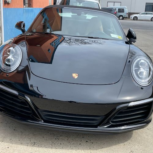 Porsche fully restored after collision repair at Frame Auto Collision in Nassau County NY